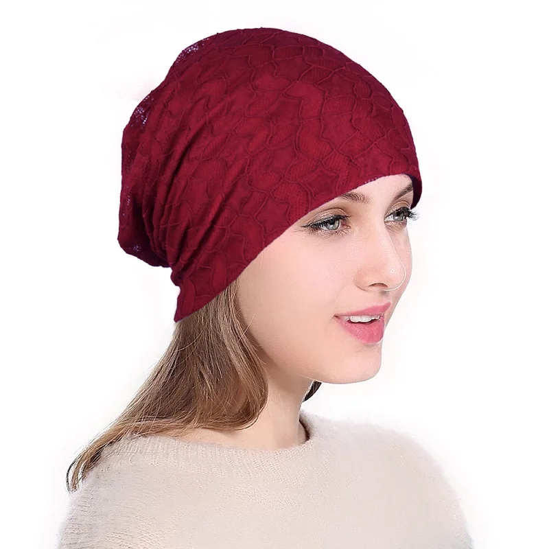 M208 Red NDUCJSI, кружевная шапочка для женщин,, Skullies, осенние шапки для женщин, Звездный дизайн, бини, женская шапочка, теплые женские шапки, хлопковая шапка - Цвет: M208 Red