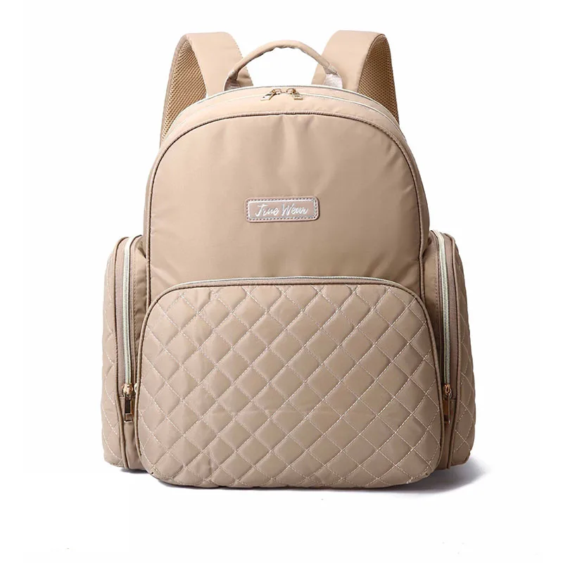 

2020 Fashion Mother and Baby Bag Multi-function Shoulder Mummy Bag Large Capacity Waterproof Diamond Check Treats Diaper Bag