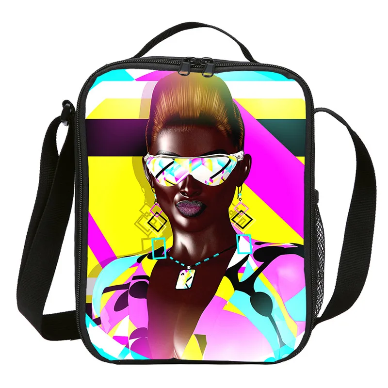 Мини-сумочка для завтрака для девочек и мальчиков в стиле хип-хоп, африканская 3D сумка-холодильник с принтом Термоизолированный ланчбокс для пикника - Цвет: DODIB4076710-S1028