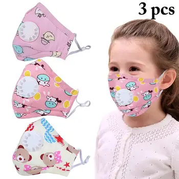 

3pcs/Set Breathable Cartoon Printing Mouth Mask PM2.5 Dustproof Protective Mouth Cover Face Mouth Mask For Kids