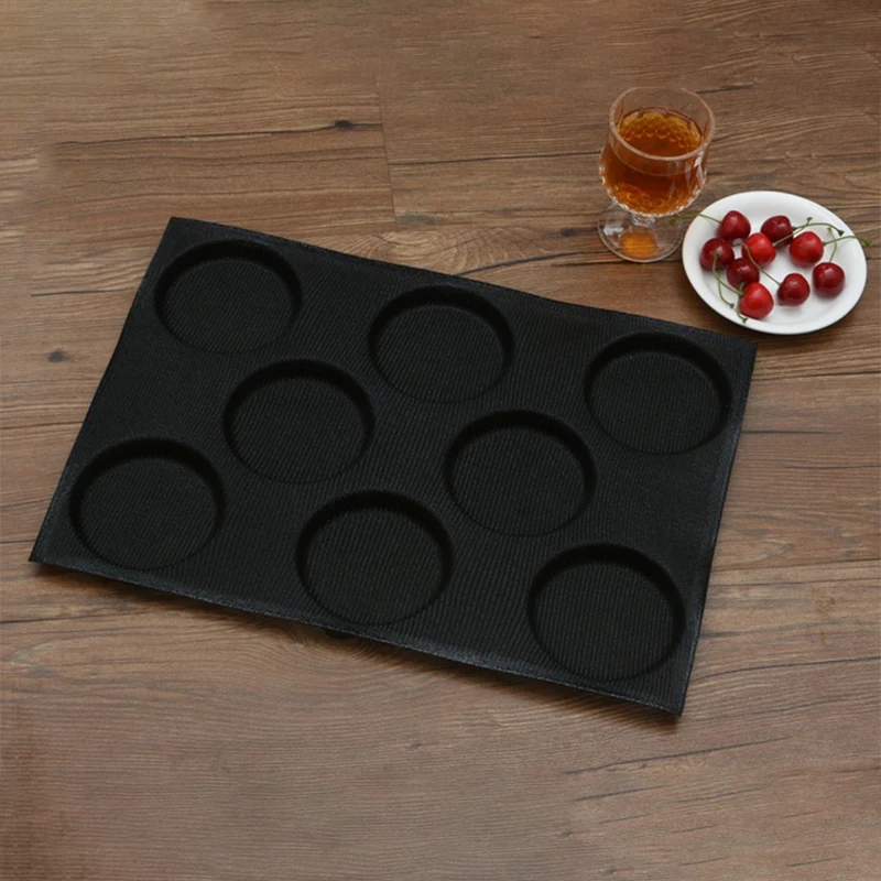 

Silicone Hamburger Bread Forms Perforated Bakery Molds Non Stick Baking Sheets Fit Half Pan Size