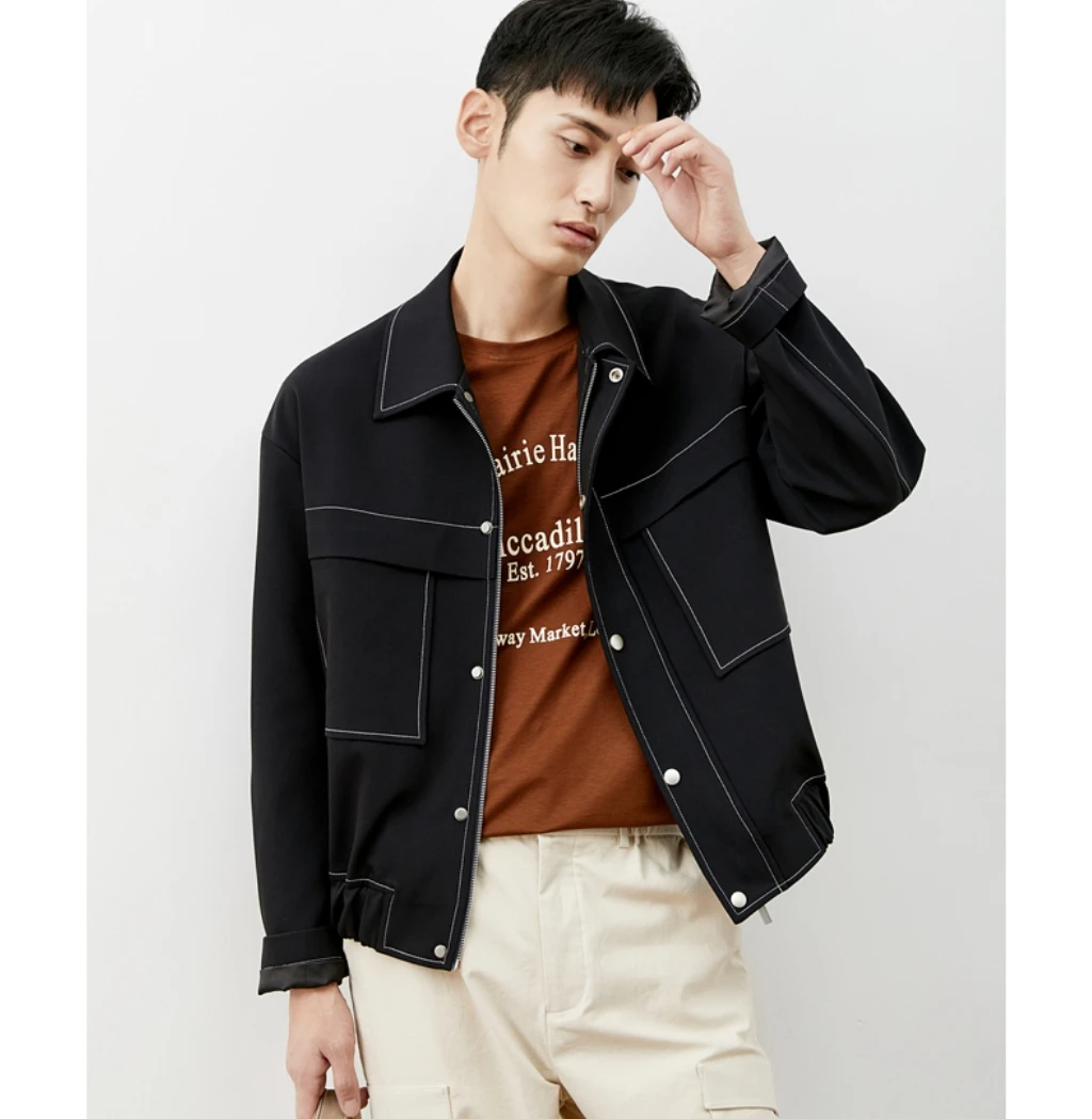 

XS-6XL Men Women's clothing Hair Stylist fashion bright line lapel Pocket casual t Jacket plus size costumes
