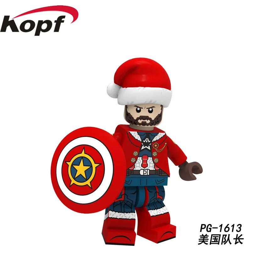 

20Pcs PG1613 Building Blocks Merry Christmas Deadpool Superman Spider-man Captain American small figures Toys For Children