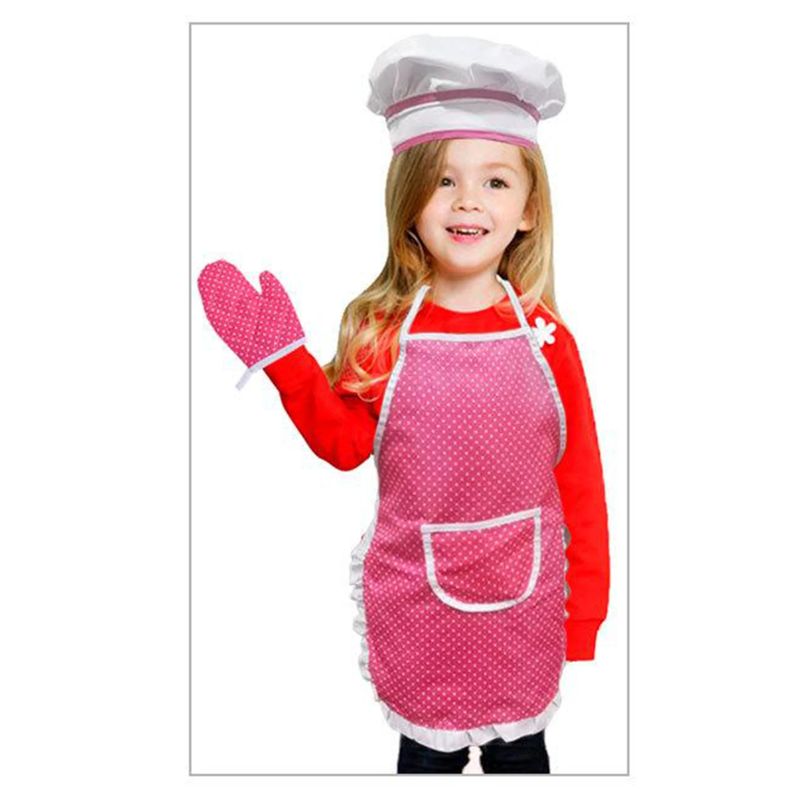 Children Chef Set DIY Cooking Baking Suit Toys Set New Pretend Play Apron Gloves Cooker Gift for Kids