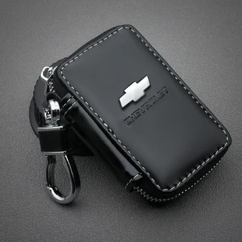 

Genuine Cow Leather Men & Women Car Key Bag Wallet Key Case Fashion Brand For Chevrolet Car styling accessories Bag Organizer