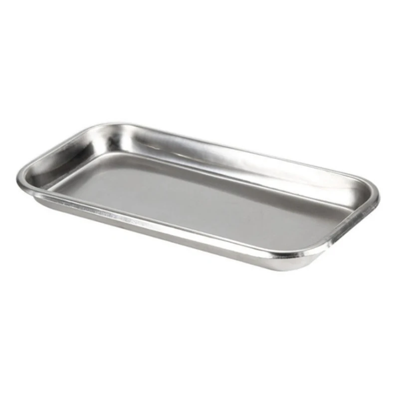 Storage Tray Kitchen Tray Bamboo Organizer Tray Stainless Steel Storage Tray Food Fruit Plate Dish Tableware Doctor Surgical Dental Tray Kitchen Accessories Desktop Organizer