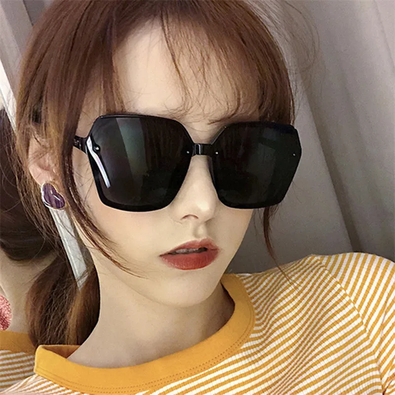 

CURTAIN Oversized Sunglasses Female Big Frame Sun Glasses Women Gafas Fashion Trendy Eyewear Style Brand Design Goggle Oculos