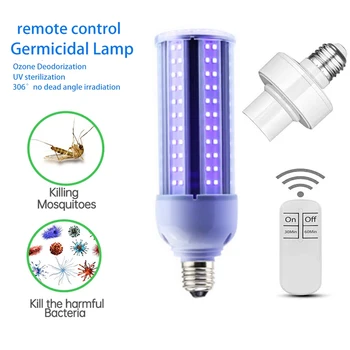 

2020 LED Germicidal Corn Lamp UV Ultraviolet Disinfection Lamp E27 18W/30W Home Remote Control Mite Killing Lamp Intelligent