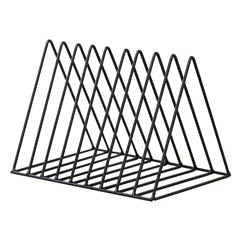 Железный LP стеллаж для записей треугольный книжный магзин держатель стол для хранения записей Органайзер R9UA - Цвет: Black S Size