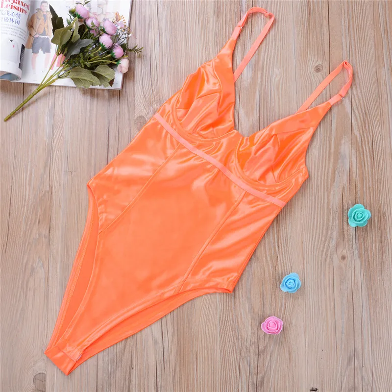 Women Fancy sexy summer fashion rompers Outfits Solid bodysuits Leotard Top Blouse Sleeveless Deep V Jumpsuit Club Streetwear