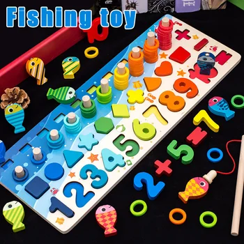

Kid Fishing Game Toy Wooden Numbers Set 3-in-1 Math Learning Intelligence Training S7JN