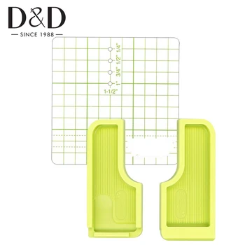 

6-in-1 Stick 'n Stitch Guide Green Sewing Seam Guide Positioning Plate Plastic Sheet for Needlecrafts Stitching Sewing Tools