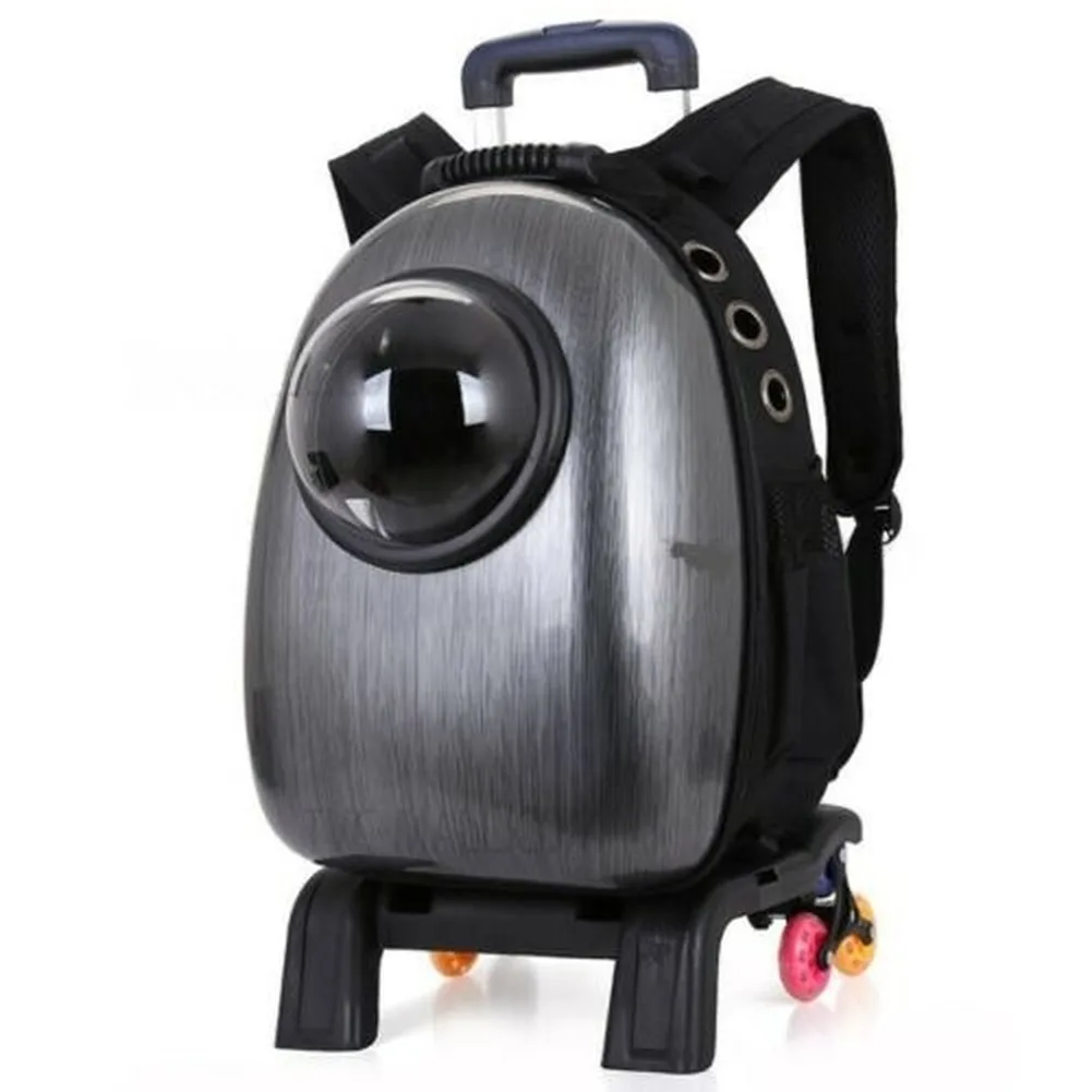 

NEW Space Multi-functional Pet Dog Cat Carrying Trolley Capsule Shaped Outdoor Travel Carrier Pets Puppy Cats Backpack Bag Black