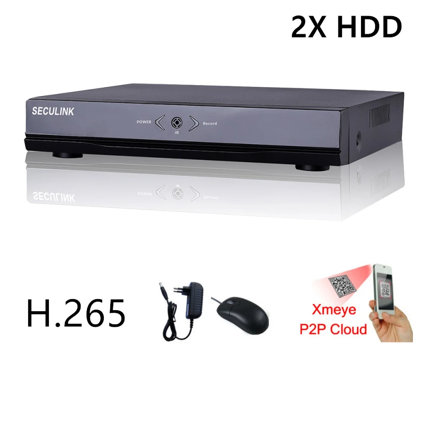 Сетевой видеорегистратор Seculink 16 каналов 32 канала 4 МП/5 МП 1920P Super HD ONVIF NVR Cloud P2P для