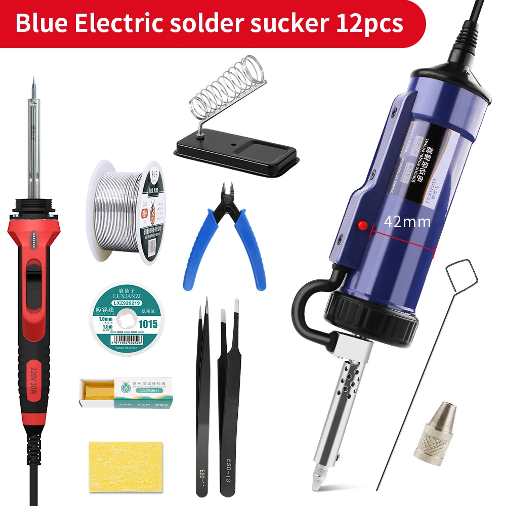 LUXIANZI Powerful Electric Desoldering Pump Suction Tin Vacuum Removal Tool Removal Hand Welding Tools Solder Iron Desolder Gun electric solder Welding Equipment