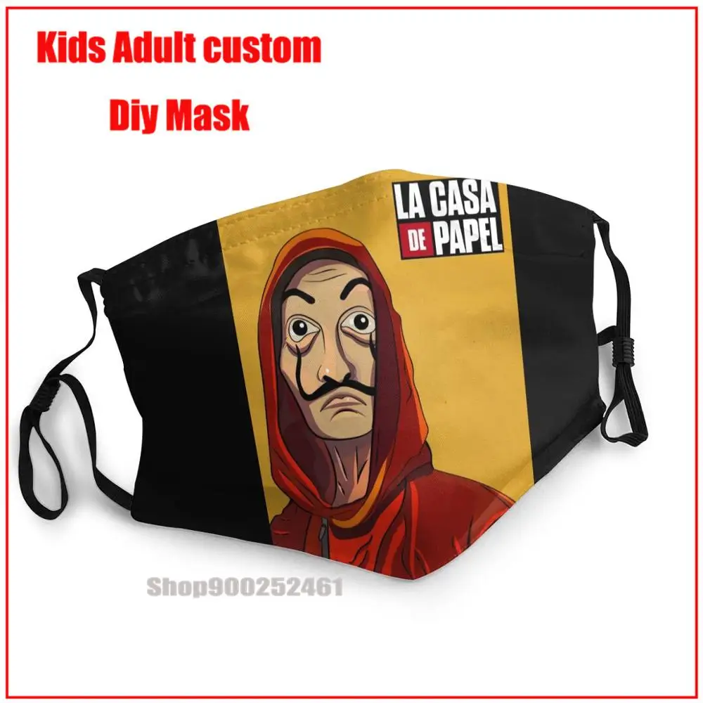 LA CASA DE PAPEL DIY mascarilla многоразовая смываемая маска Гарри Поттера для лица