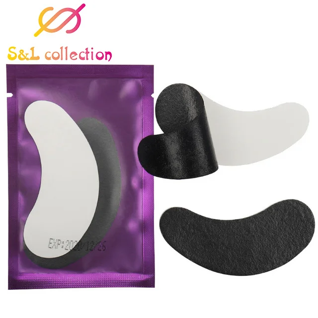purple black Eyelash Extension Paper Patches Grafted Eye Stickers Eyelash Under Eye Patch Eye Skin Care Hydrogel Eye Patch - Color: purple black