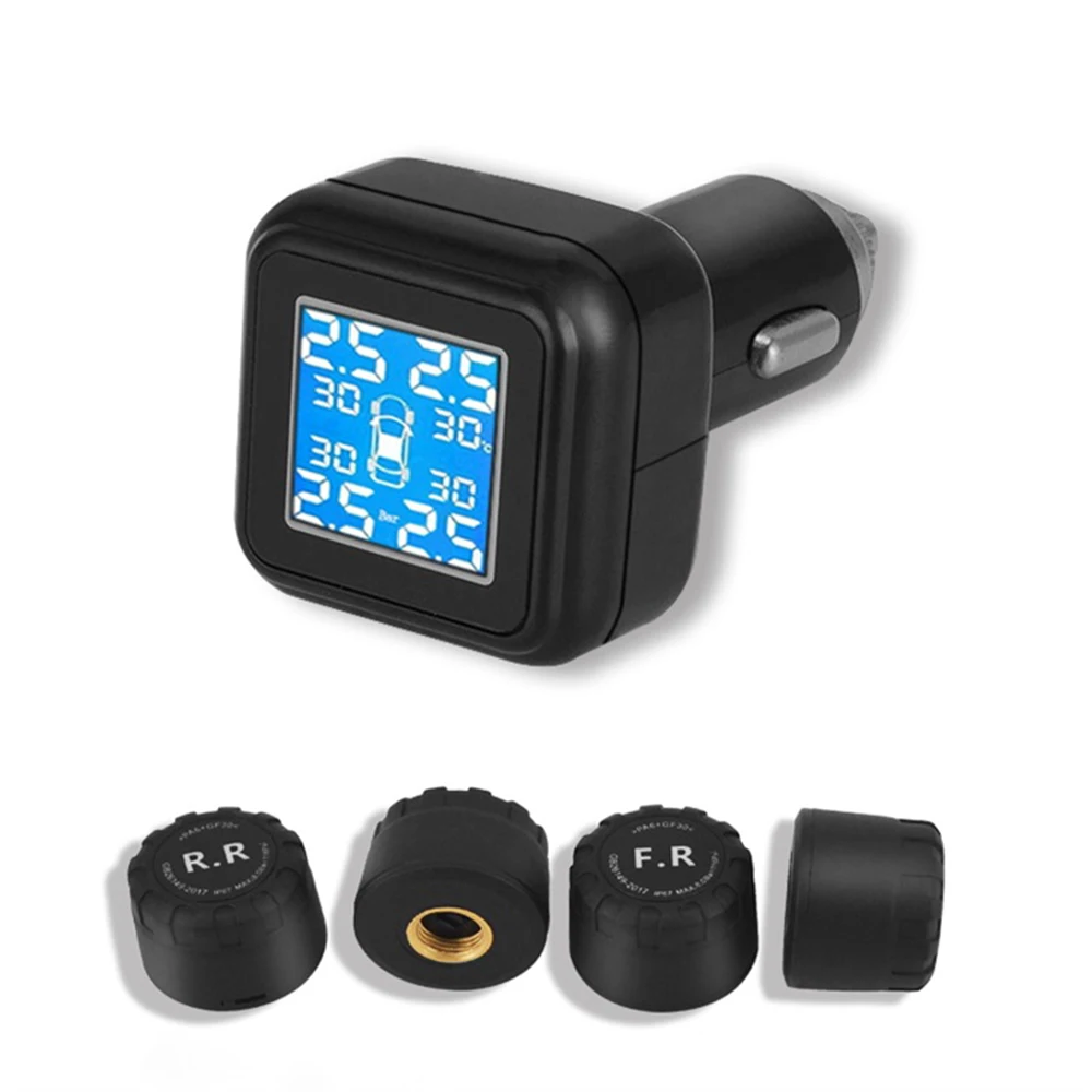 Система контроля давления в автомобильных шинах TPMS, 4 внешних внутренних датчика, автомобильный мониторинг сигарет в шинах T05W T05N 5