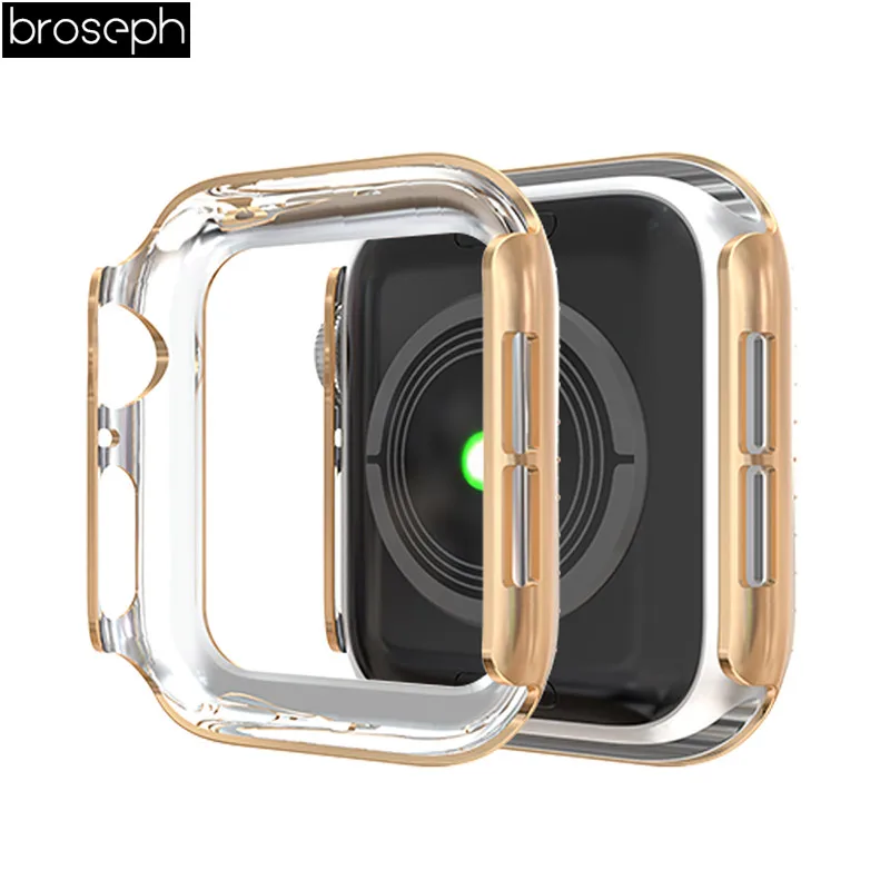 Защитный чехол для apple watch 4, 40 мм, 44 мм, Алмазное покрытие, бампер для часов, рамка для Iwatch, 4 ремешка, аксессуары