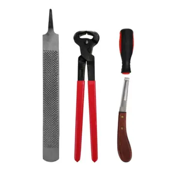

3 Pcs/Set Horse Farrier Nipper Grooming Trim Shoeing File Rasp Handle Hoof Cutte