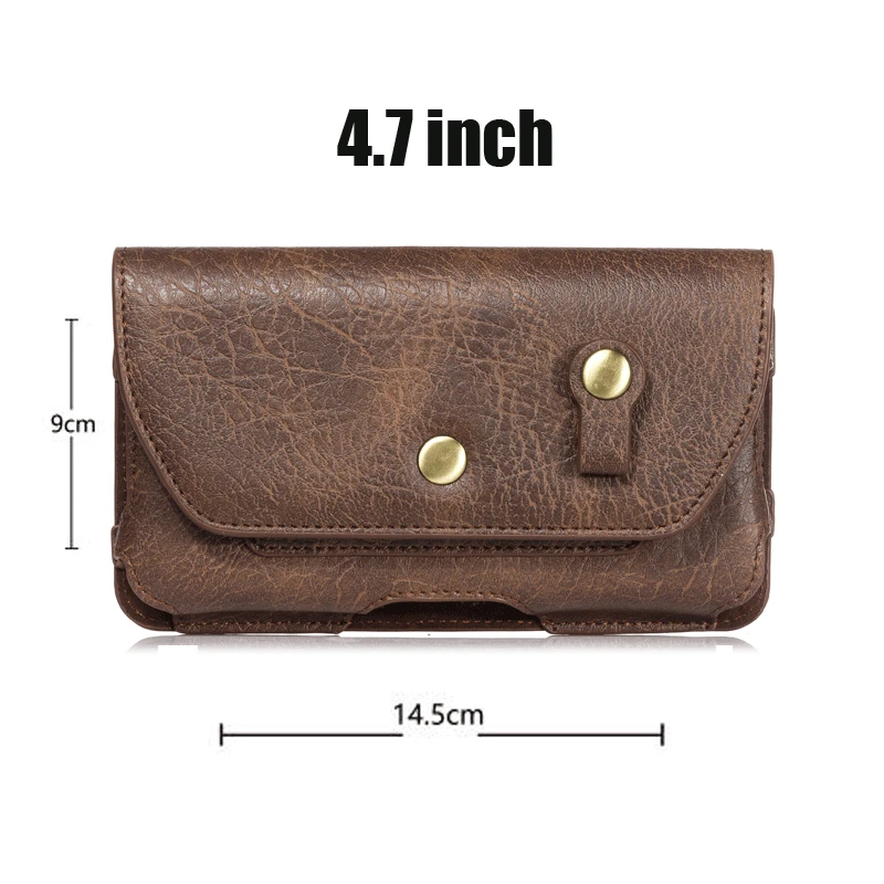 4.7 INCH Brown 4,7-6,4 дюймов Ретро Магнитная кобура поясная Сумка зажим для телефона чехол для samsung A70 A50 A30 A20 A40 Note 10 Plus поясной кожаный чехол - Цвет: 4.7 INCH Brown