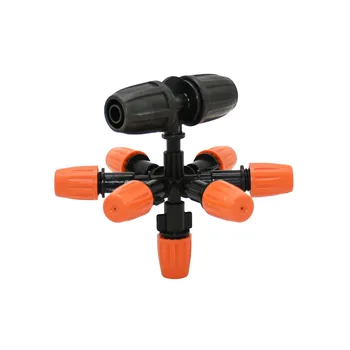 

Multi-nozzle Hanging misting nozzle with 3/8" tee 7-way cross Fog Sprayer Garden Greenhouse Irrigation 1pcs