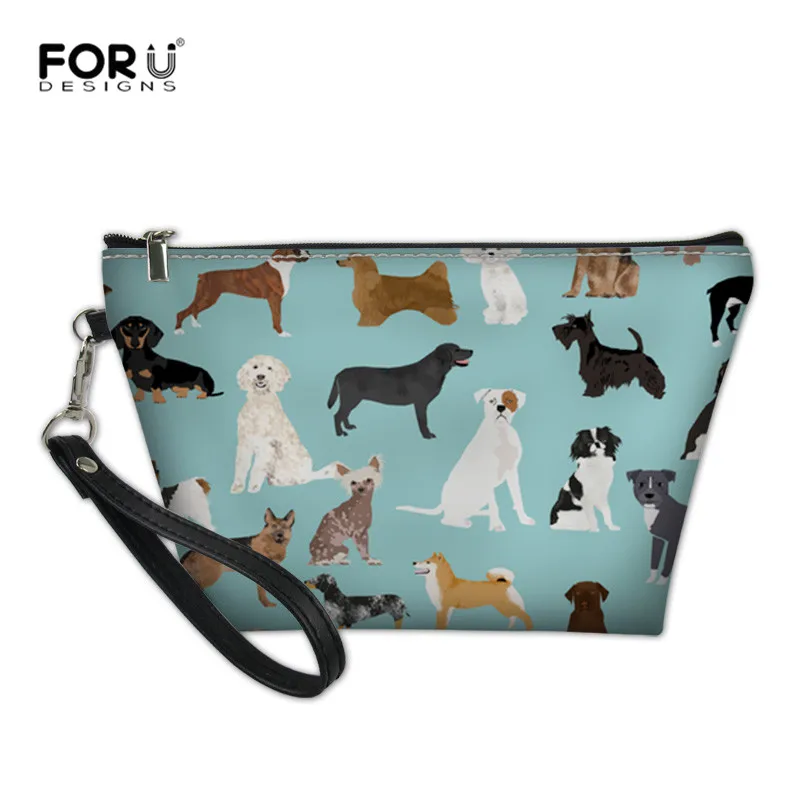 

FORUDESIGNS Lots of Breeds Dog Cosmetic Bag for Women Makeup Pouch Travel Organizer Portable Toiletry Kit trousse de toilette