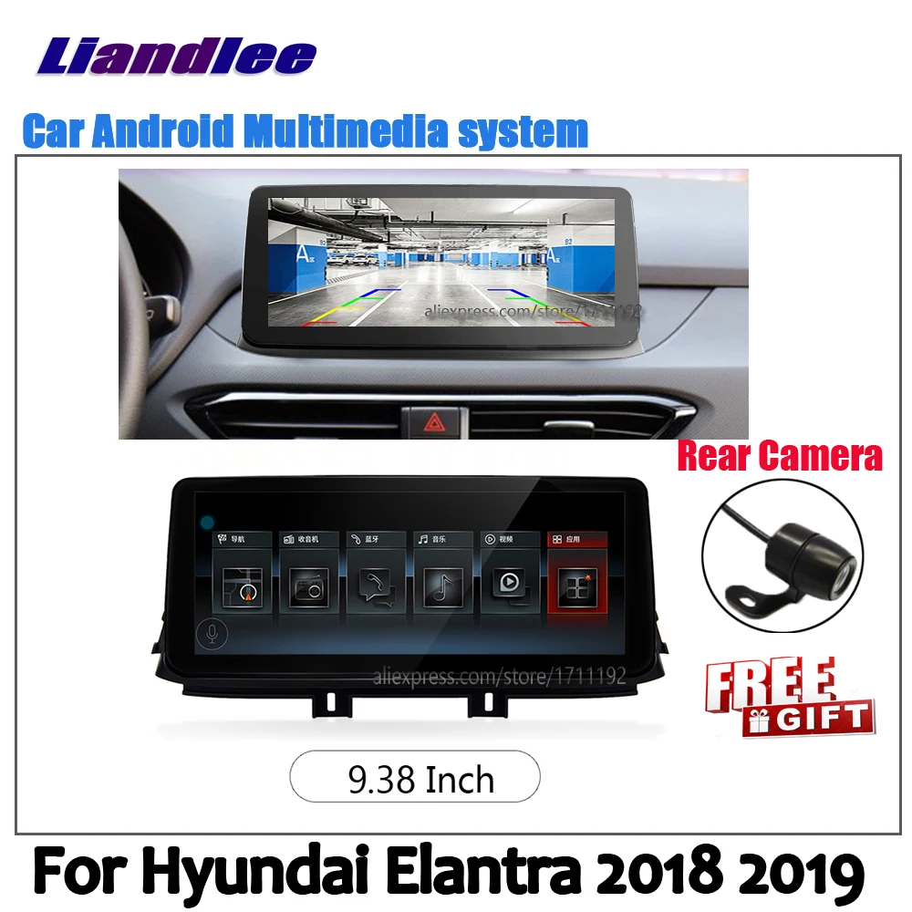 Car Stereo Android 8.1up Screen 9.38 Inch For Hyundai Elantra Carplay Camera DVR BT GPS Navi Navigation Map Media