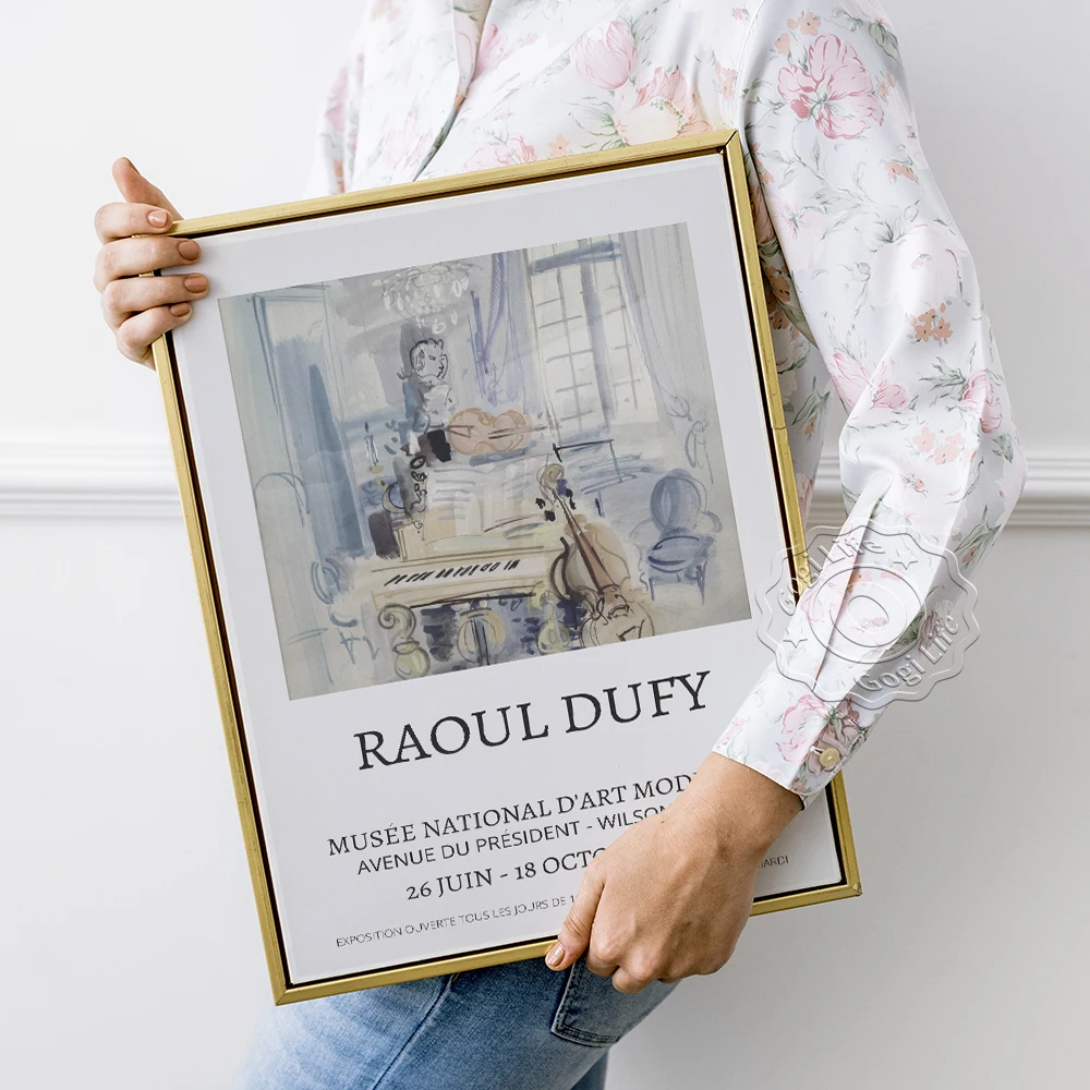 

Raoul Dufy Musee National D'Art Exhition Poster, Raoul Music Room Watercolour Art Prints, Moderne Art Hoome Decorative Painting