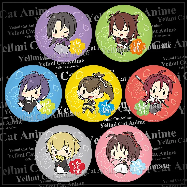 1 шт. 58 мм значки Hakuouki Yukimura Jiziru Hijikata Toshizo Okita Souji Saitou Hajime брошь круглые булавки