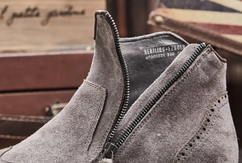 tornozelo cinza estilo britânico botas segurança trabalho