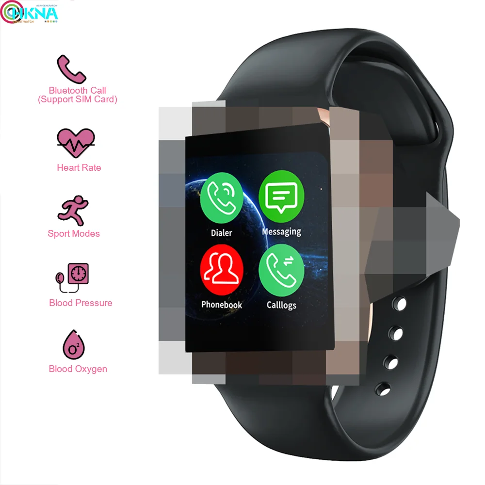 

Smart Sport Watch Bluetooth Call SIM Card Heart Rate Sleep Monitor Pedometer Bracelet Watches For Android Huawei Samsung Iphone