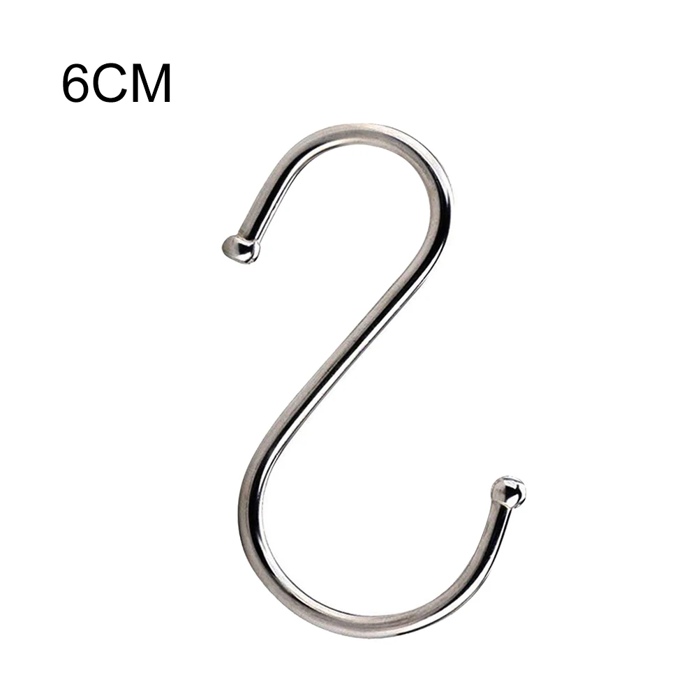 Kitchen Hanging Hanger Closet Storage Holders Organizer Household Home Essential Useful New S Shaped Stainless Steel Hooks Clasp - Color: 6cm