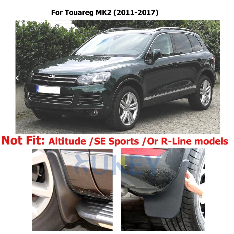 Комплект брызговиков для VW Touareg 2 Mk2 2011 2017 Брызговики спереди и сзади брызговик