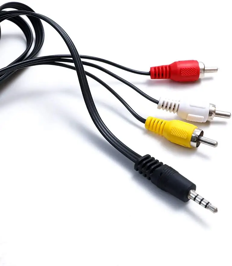 RCA ׷    AUX ̺, AV   ̺, 1/8 ġ TRRS, 10FT, 3.5mm-3 RCA  ÷, 3.5mm-RCA ķڴ