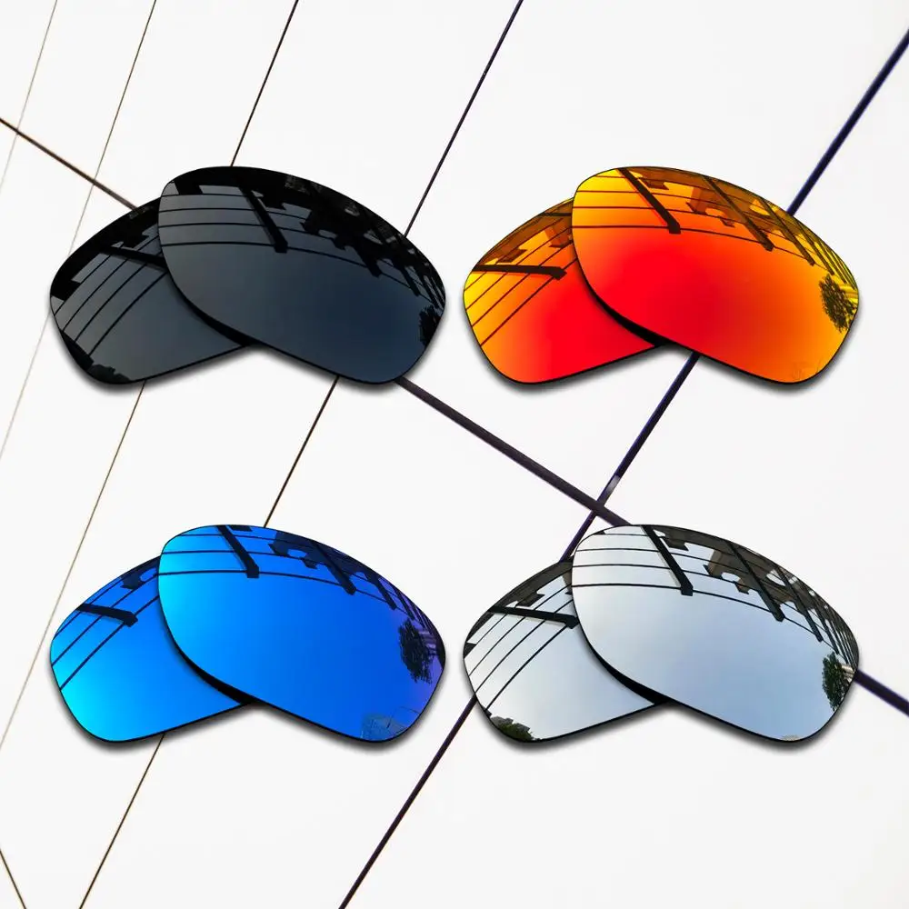 E.O.S 4 Pairs Black & Silver & Ice Blue & Fire Red Polarized Replacement Lenses for Oakley She's Unstoppable OO9297 Sunglasses