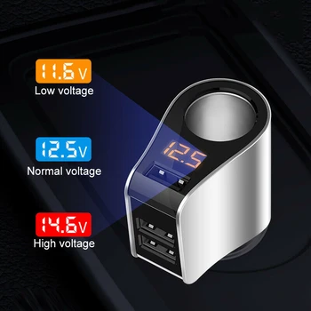 

Car Cigarette Lighter Socket Splitter Power Plug 3 USB Auto Fast Charger 12V-24V For Cell Phone GPS Ipod Pad