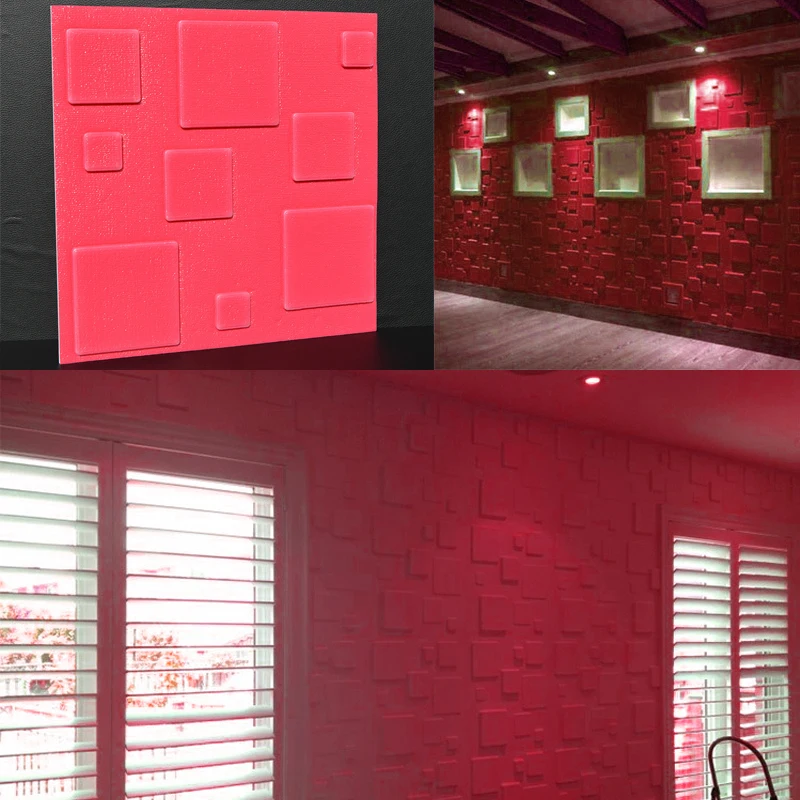 Rose Red 1 шт. 30*30 см DIY самоклеющиеся ПЭ пены 3D обои анти-столкновения водонепроницаемые обои для спальни гостиной украшения стен - Цвет: Rose Red