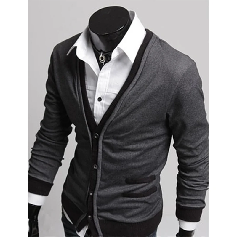 Zogaa 2019 New Men Cardigan Sweaters Fashion Wool Sweatercoat Knitwear Male V Neck Collar Outerwear Brand 3