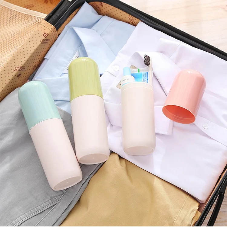 Double Color Travel Toothbrush Case Creative Tooth Set Box Toothbrush Case Portable with Lid-Toothbrush Toothpaste Box Wholesale