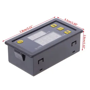 

Timer Delay Relay Module Dual Digital LED Display Time Switch 0-999s 0-999m 0-999h Adjustable