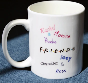Друзья сериал Phoebe буквы Кофе Молоко чай кружки любителей белая керамическая мультфильм кружка комикс чашки коллекция домашнего декора подарок - Цвет: Signature