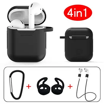 

4 In 1 Earphone Silicone Case Anti-lost Eartips for Apple Airpods Pro Air Pods 1 2 Tws Bluetooth Wireless Headphone Accessories