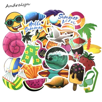 

50 Pcs/Set Fashion Summer Holiday Beach Swim Set Stickers For Luggage Skate Laptop Refrigerator Ski Motorcycle Car Stickers