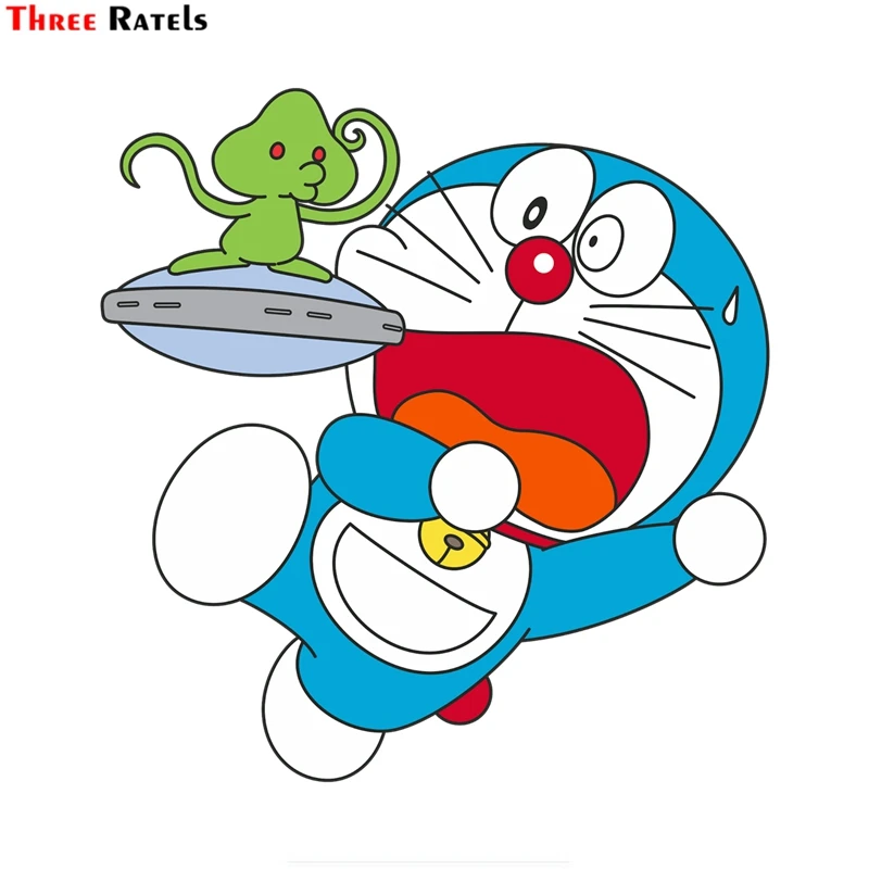 Three ratels FTC-841#14x14.5cm cute Doraemon stickers decal For Luggage Skateboard Bicycle Fridge Laptop Cartoon wall Sticker | Автомобили