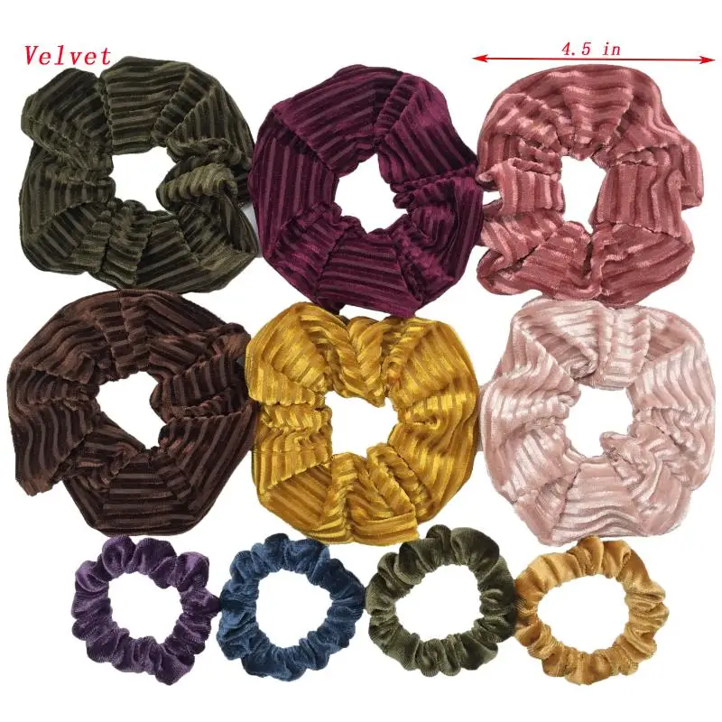 PJ059-B-10PCS 10 шт./партия мягкий шифон бархат резинка для волос хвостик цветочный сцепление петля держатель эластичные волосы группа связей аксессуары leopard - Цвет: PJ059-B-10PCS