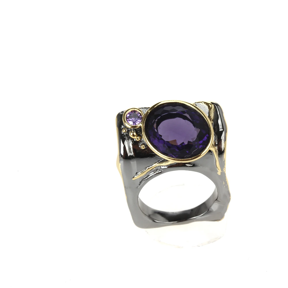 Koop Dreamcarnival 1989 Unieke Trendy Ring Voor Vrouwen Rechtop Flap Ontwerp Grote Paarse Kleur Zirkoon Party Verschillende Dragen Look WA11775