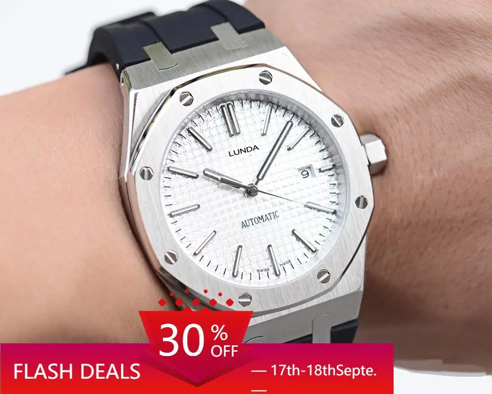 

Men's mechanical watch carbon fiber diving two-color luminous thin automatic mechanical rubber strap 1:1 watch