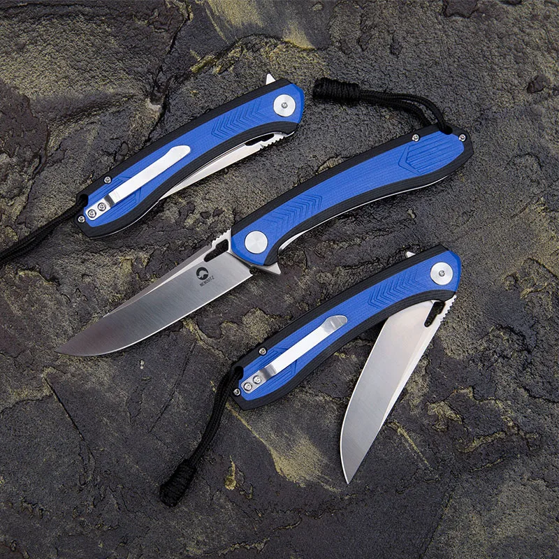 D2 Tool Steel Folding Pocket Knife with Clip G10 Handle EDC Knives for Peeler Tactical Defensive Cutter Hunting Outdoors  Tool 6