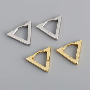 

100% Real 925 Sterling Silver Triangle Clip On Earrings for Women Girls